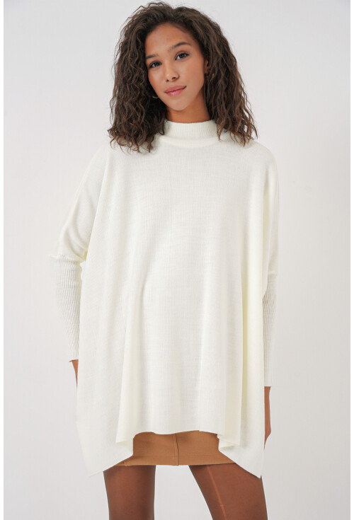 15783 Split Poncho Sweater