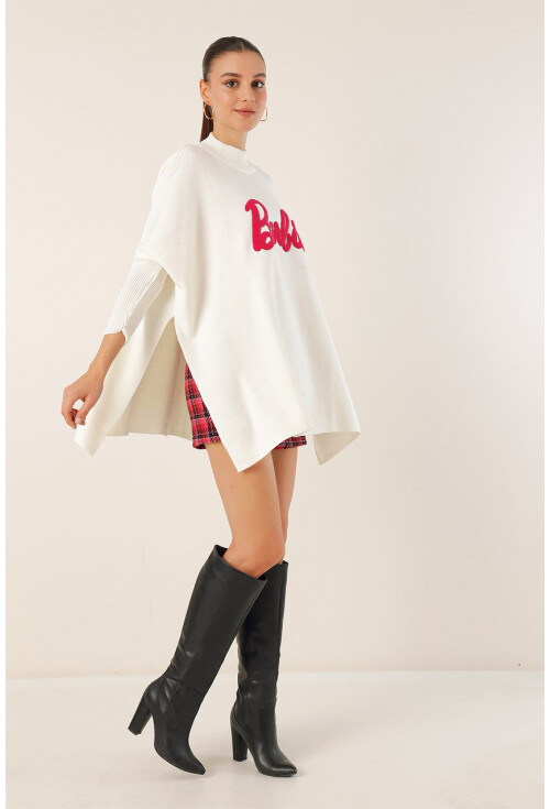 15783 Split Poncho Sweater