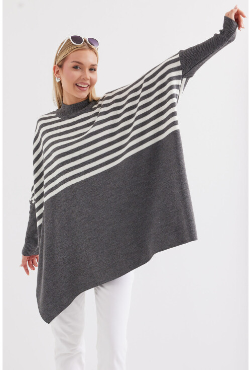 15783 Split Poncho Sweater