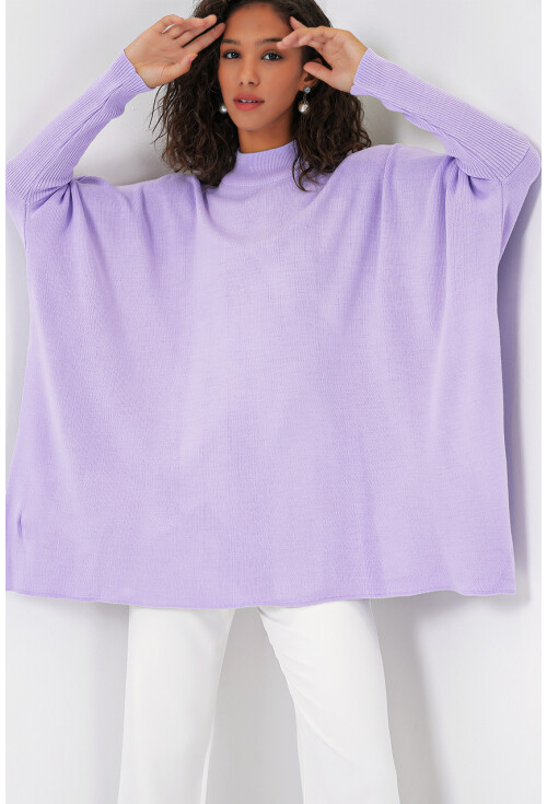 15783 Split Poncho Sweater