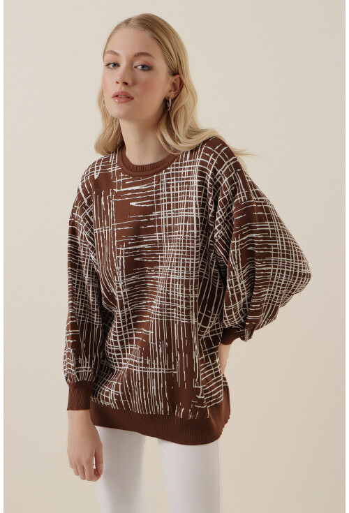 15790 Desenli Oversize Kazak