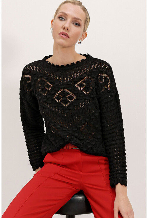 15860 Openwork Oversized Sweater