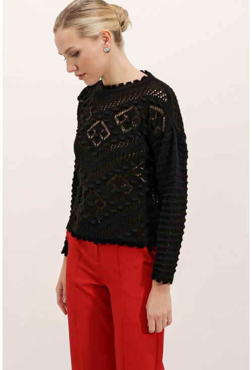 15860 Openwork Oversized Sweater