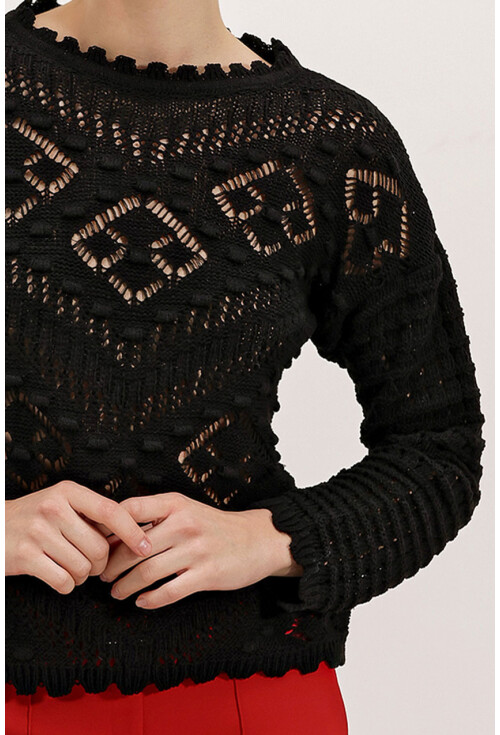 15860 Openwork Oversized Sweater
