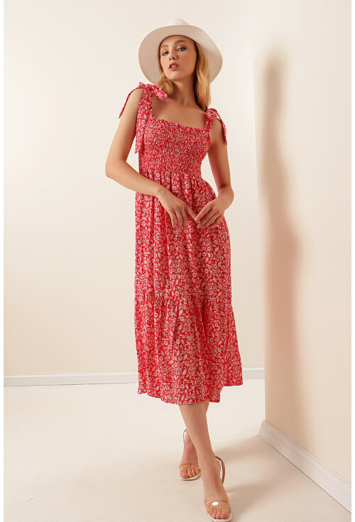 2239 Omuz Bağlamalı Askılı Elbise