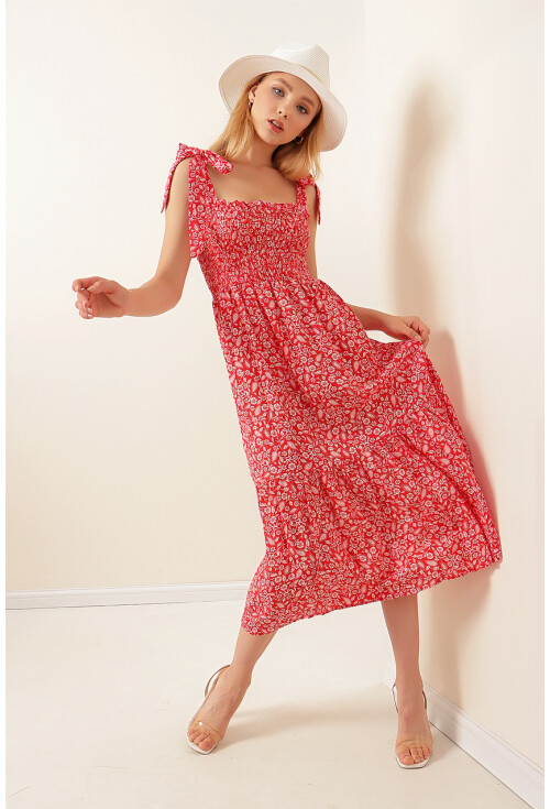 2239 Omuz Bağlamalı Askılı Elbise