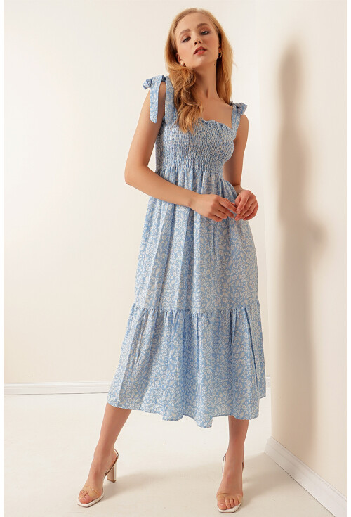 2239 Omuz Bağlamalı Askılı Elbise