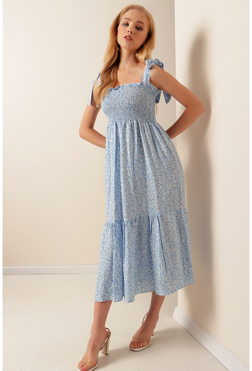 2239 Omuz Bağlamalı Askılı Elbise