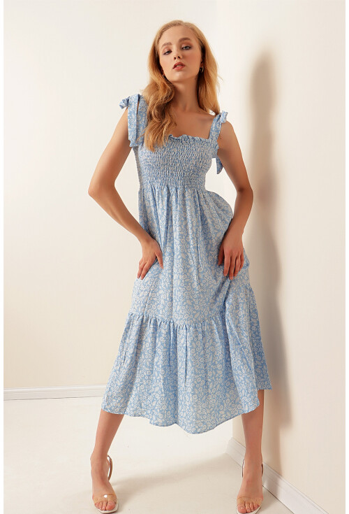 2239 Omuz Bağlamalı Askılı Elbise