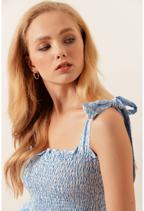 2239 Omuz Bağlamalı Askılı Elbise