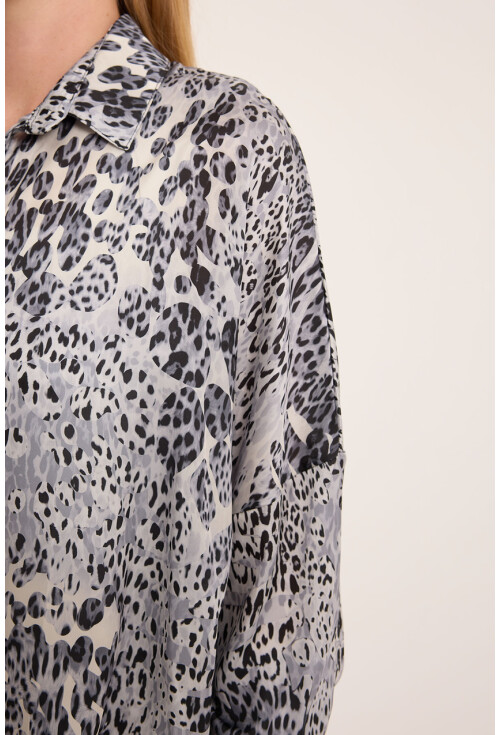 3985 Oversize Saten Gömlek