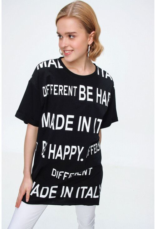 4272 Baskılı Oversize Tshirt