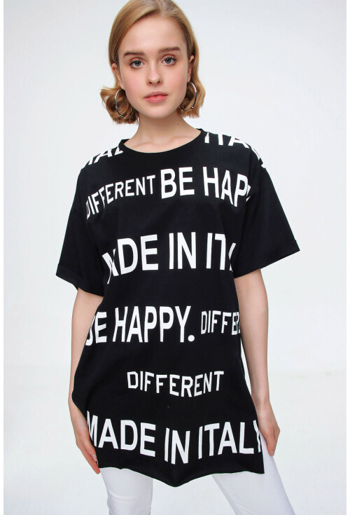 4272 Baskılı Oversize Tshirt