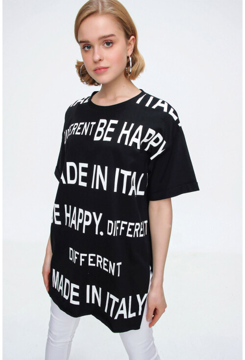 4272 Baskılı Oversize Tshirt