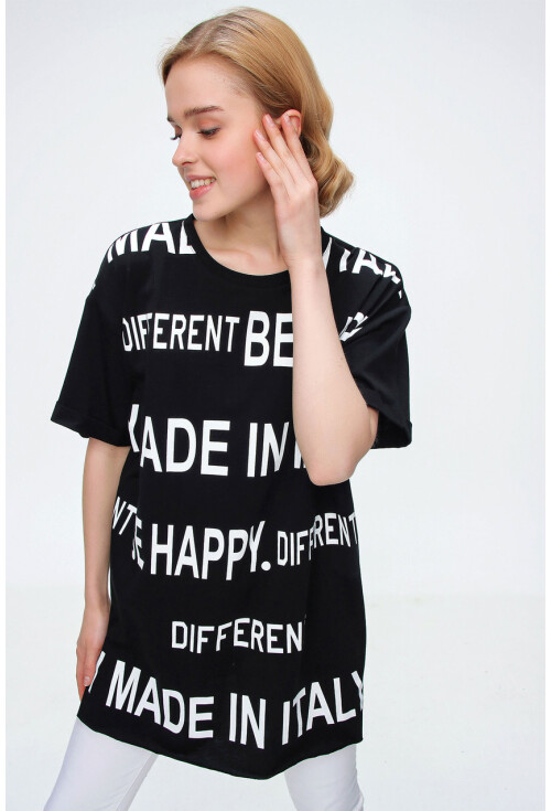 4272 Baskılı Oversize Tshirt