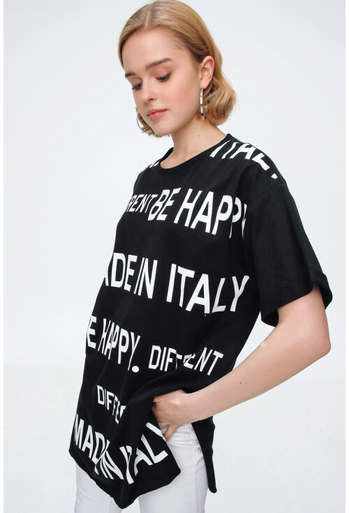 4272 Baskılı Oversize Tshirt