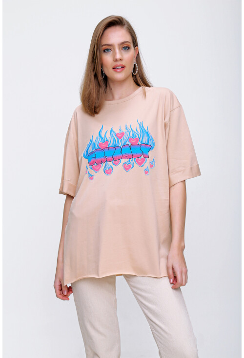 4295 Cry Baby Baskılı T-Shirt