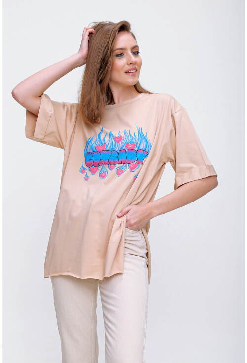 4295 Cry Baby Baskılı T-Shirt