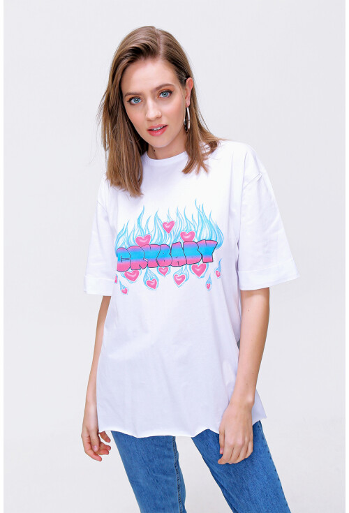 4295 Cry Baby Baskılı T-Shirt