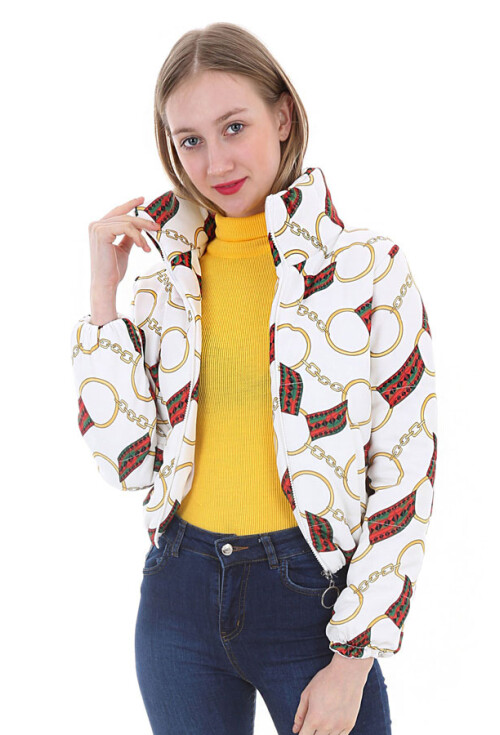 5079 Desenli Şişme Mont