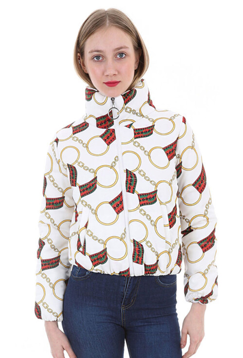 5079 Desenli Şişme Mont