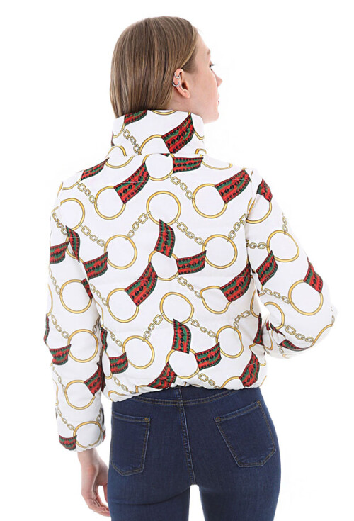 5079 Desenli Şişme Mont
