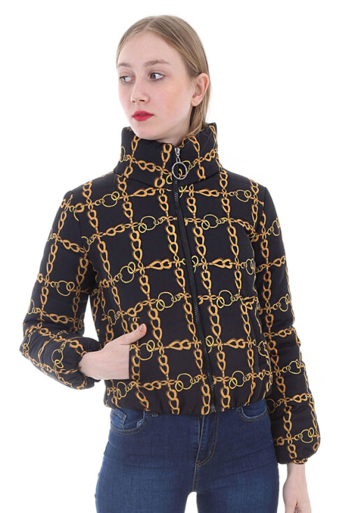 5079 Desenli Şişme Mont