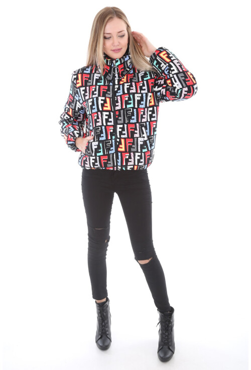 5079 Desenli Şişme Mont