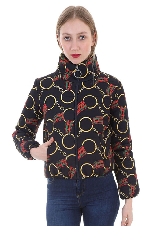 5079 Desenli Şişme Mont