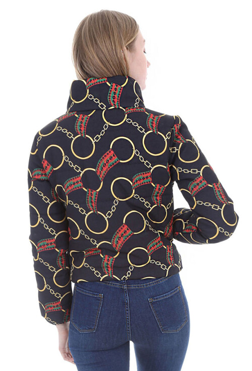 5079 Desenli Şişme Mont