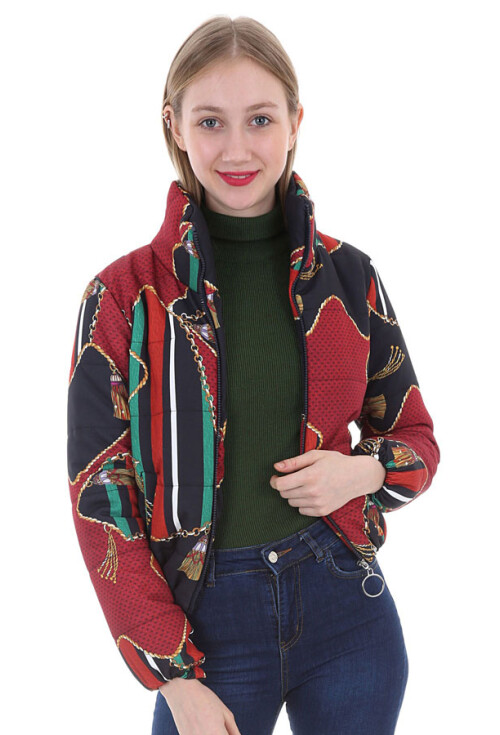 5079 Desenli Şişme Mont