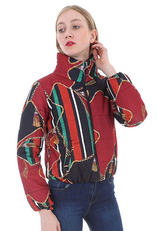5079 Desenli Şişme Mont