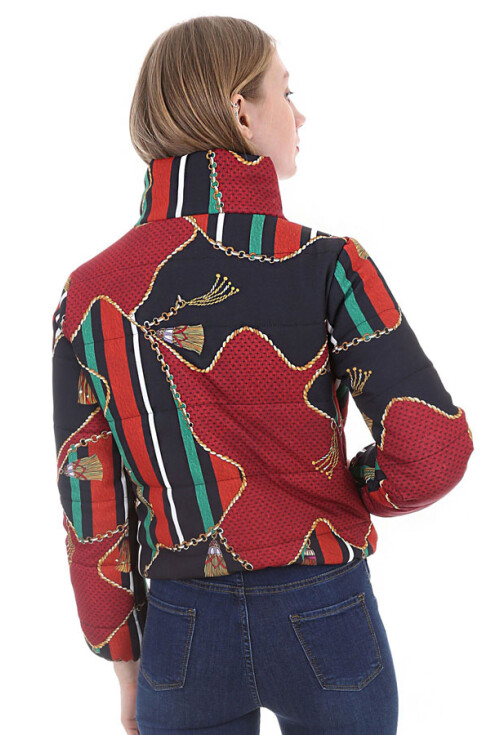 5079 Desenli Şişme Mont