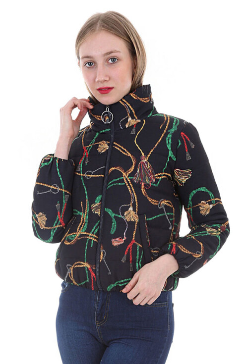5079 Desenli Şişme Mont