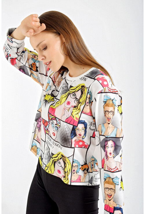 55312 Grafik Desen Sweatshirt