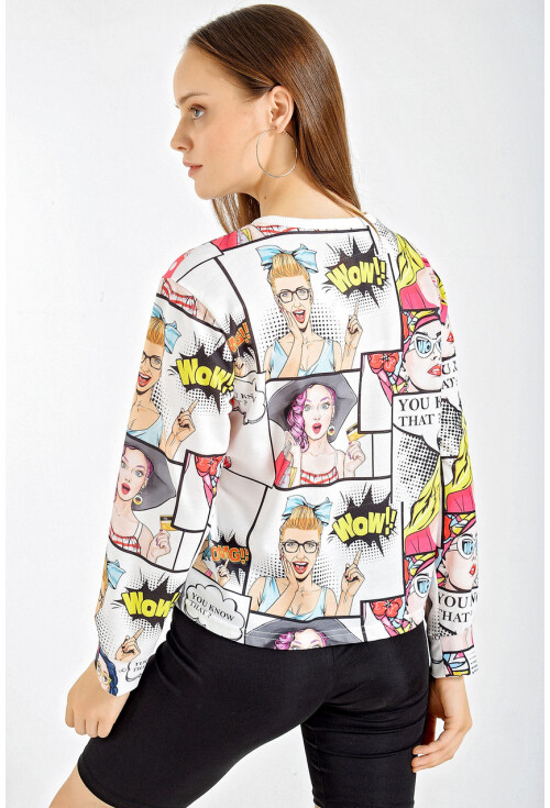 55312 Grafik Desen Sweatshirt
