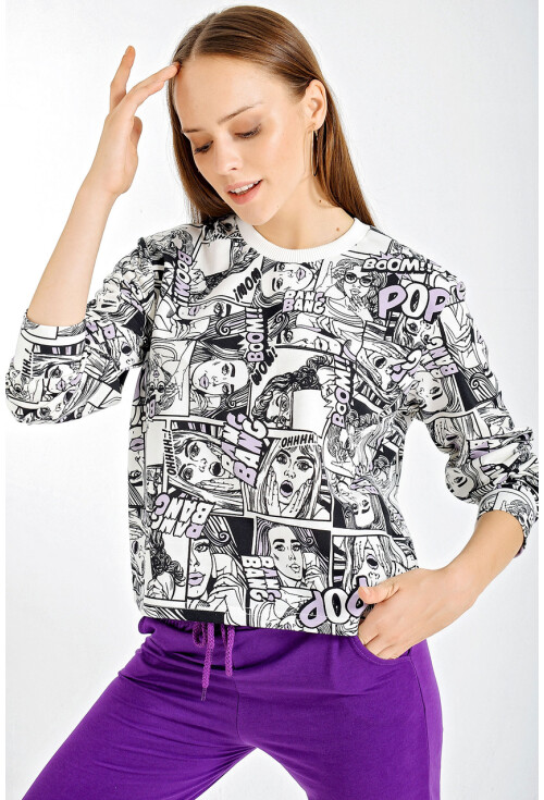 55312 Grafik Desen Sweatshirt
