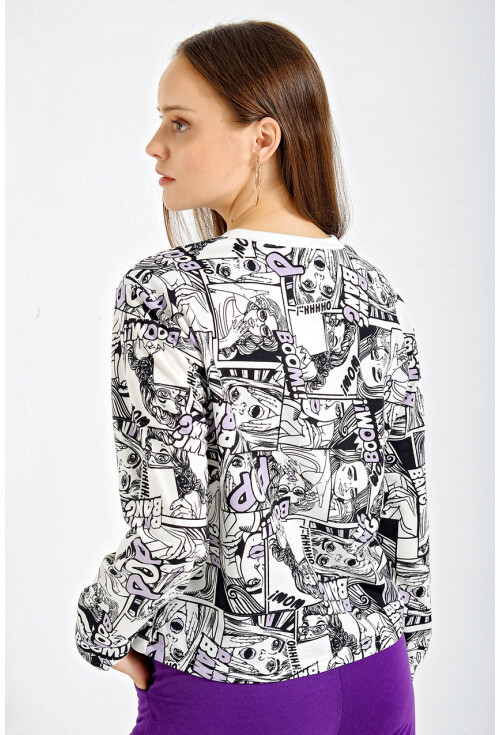 55312 Grafik Desen Sweatshirt