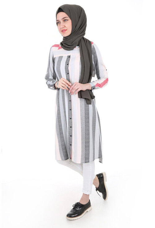 5655 Çizgili Tesettür Tunik