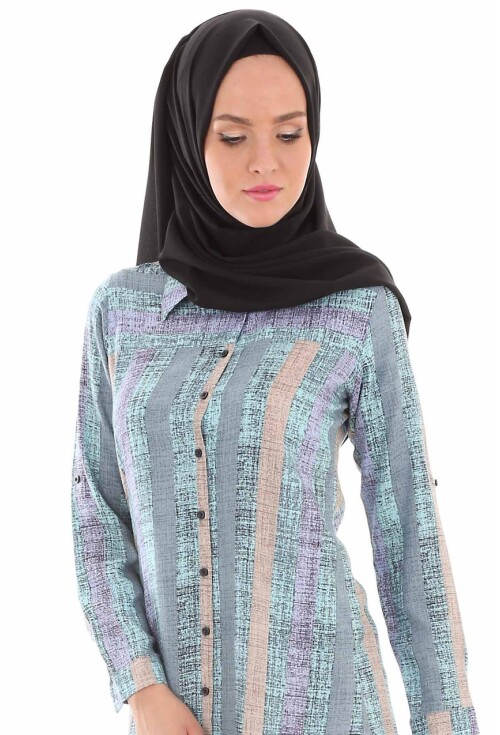 5655 Çizgili Tesettür Tunik