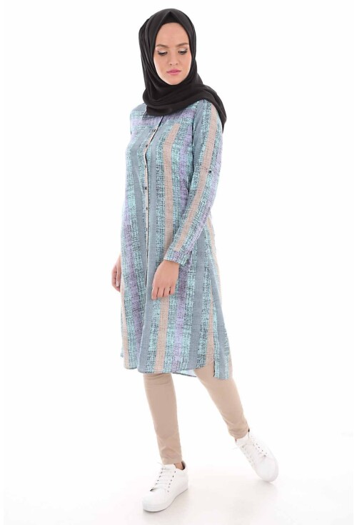 5655 Çizgili Tesettür Tunik