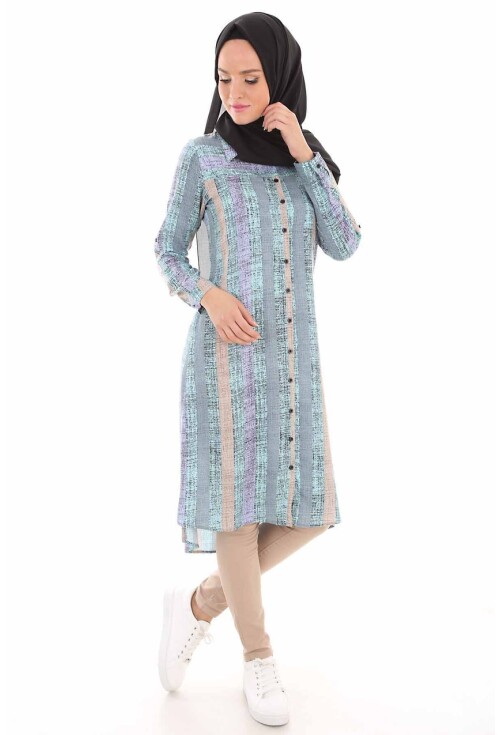 5655 Çizgili Tesettür Tunik