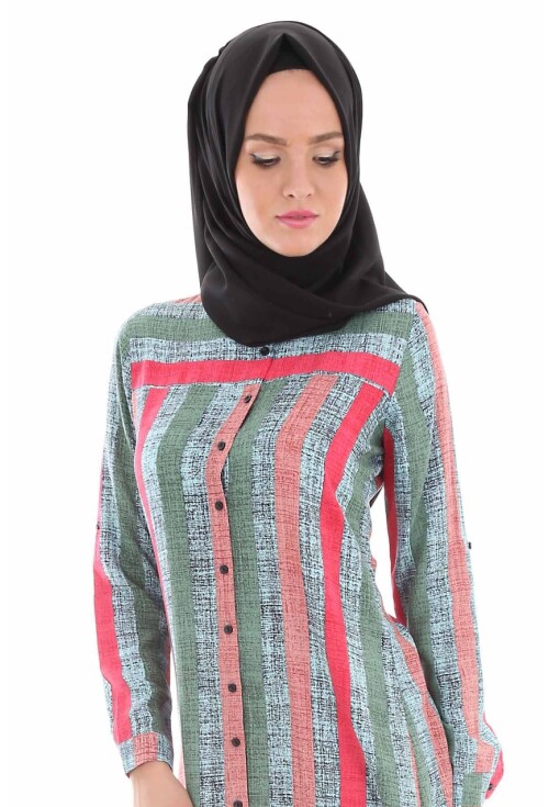 5655 Çizgili Tesettür Tunik
