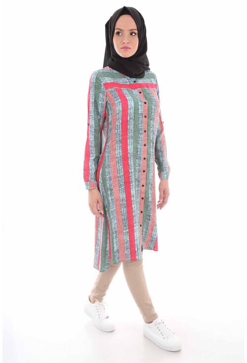 5655 Çizgili Tesettür Tunik