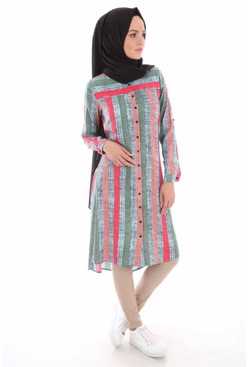 5655 Çizgili Tesettür Tunik