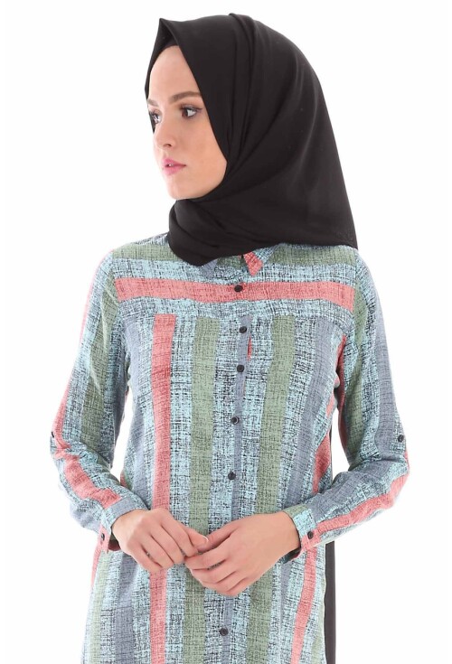 5655 Çizgili Tesettür Tunik