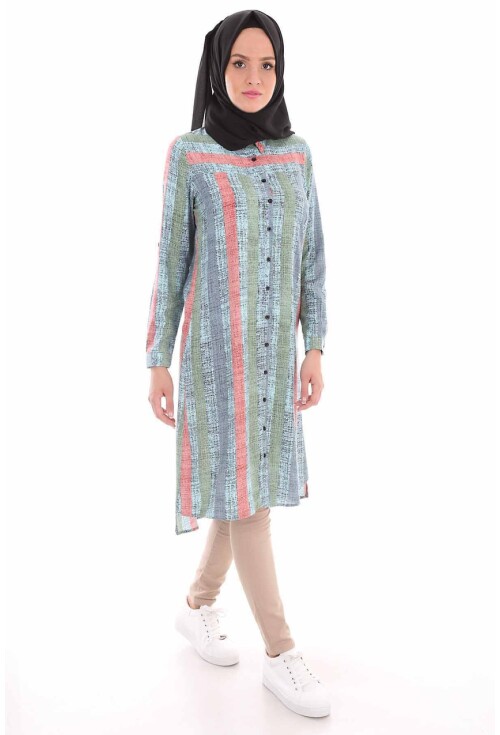 5655 Çizgili Tesettür Tunik