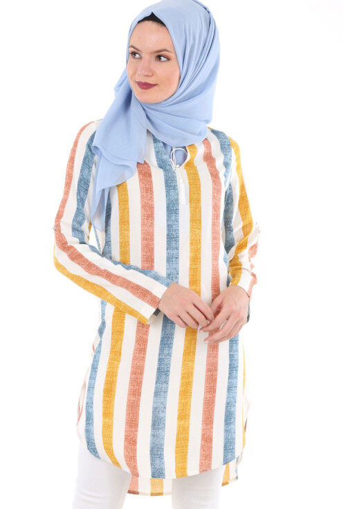 5694 Önü Bağcıklı Tesettür Tunik