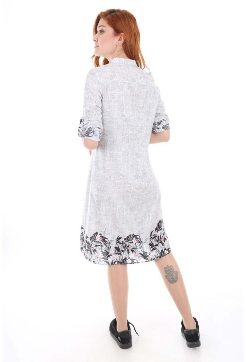 5714 Hakim Yaka Top Düğmeli Tunik