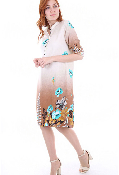 5714 Hakim Yaka Top Düğmeli Tunik